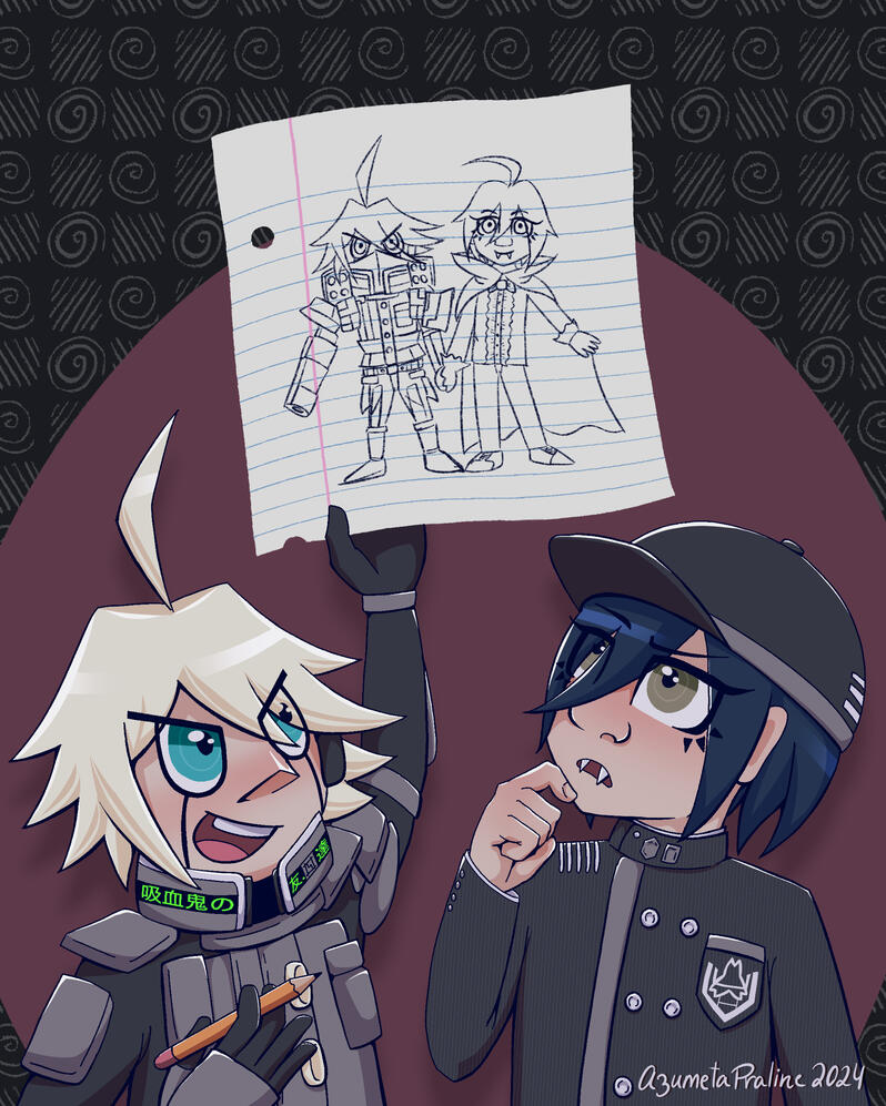 Inspired from Danganronpa V3: Killing Harmony. Characters: K1-B0, Shuichi Saihara.