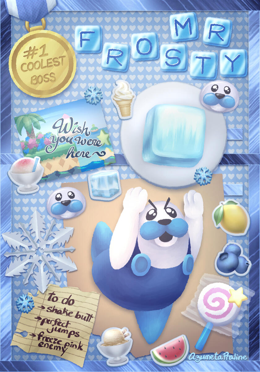 Inspired from Kirby Super Star Ultra. Main character: Mr. Frosty.